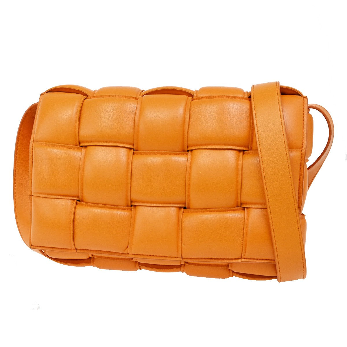 BOTTEGA VENETA Maxy Intrecciato Cassette Shoulder Bag Leather Orange 40RL267
