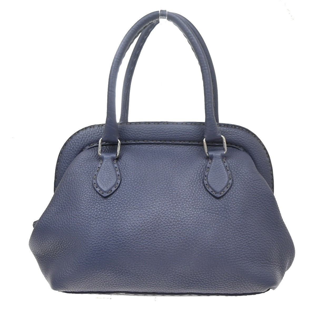 FENDI Logo Selleria Doctor's Shoulder Hand Bag Leather Purple SHW 61MA723
