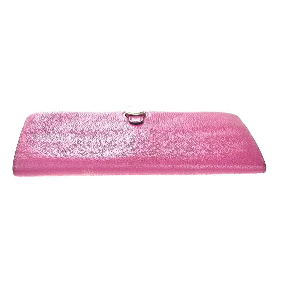 HERMES Logos Dogon GM Long Bifold Wallet Togo Leather Pink SHW 35RP163