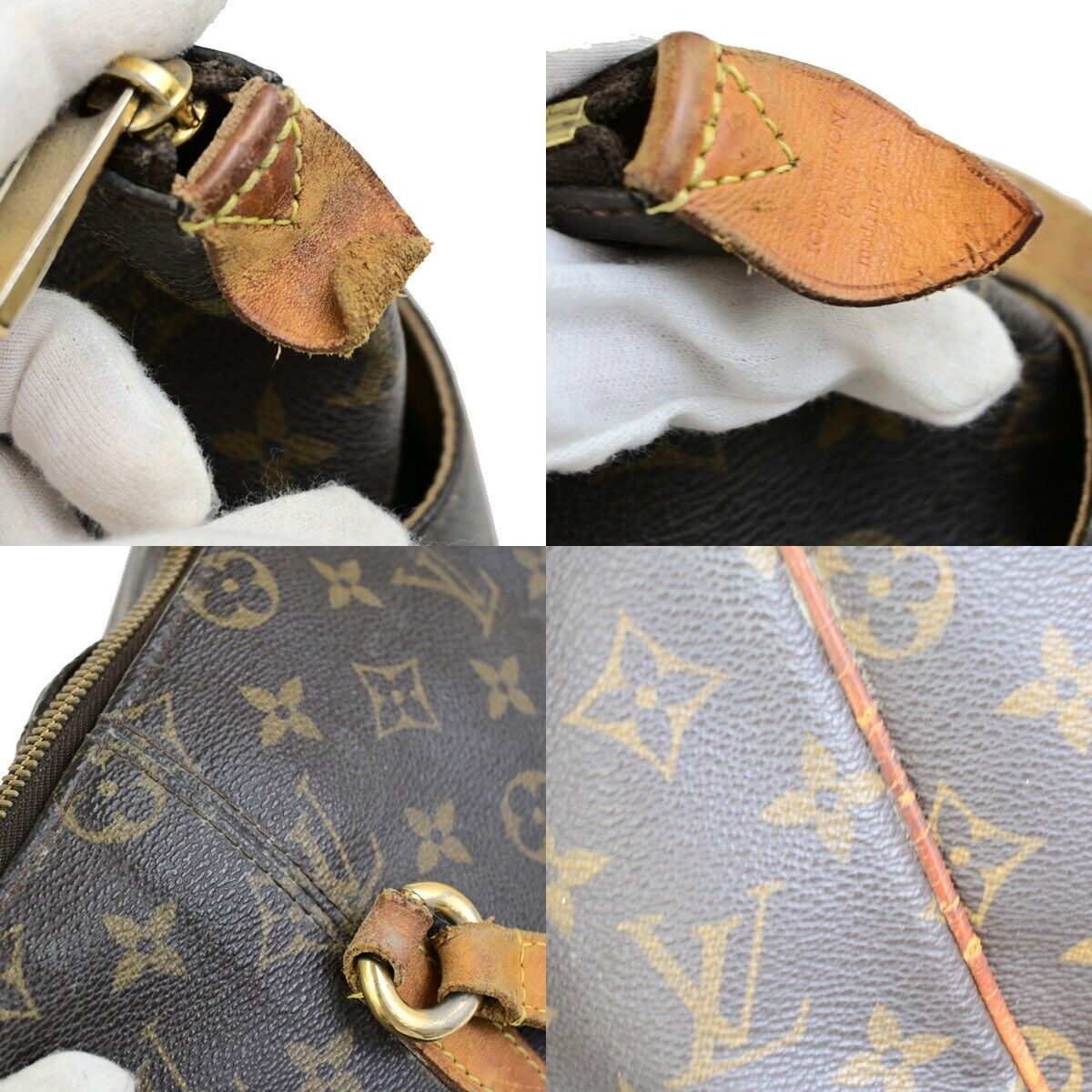 LOUIS VUITTON Logo Totally MM Shoulder Bag Monogram Leather Brown M56689 67FB424