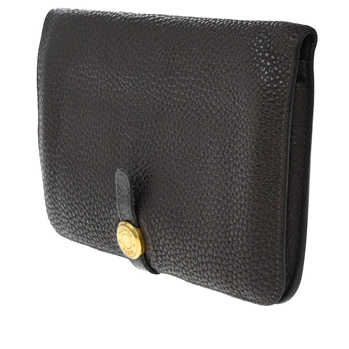 HERMES Logos Dogon GM Long Bifold Wallet Togo Leather Brown GHW 86KP576