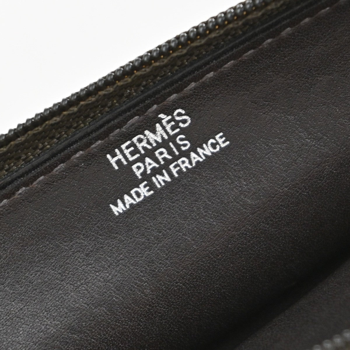 HERMES Logo Dogon GM Long Bifold Wallet Square D Leather Brown SWH 73RF641