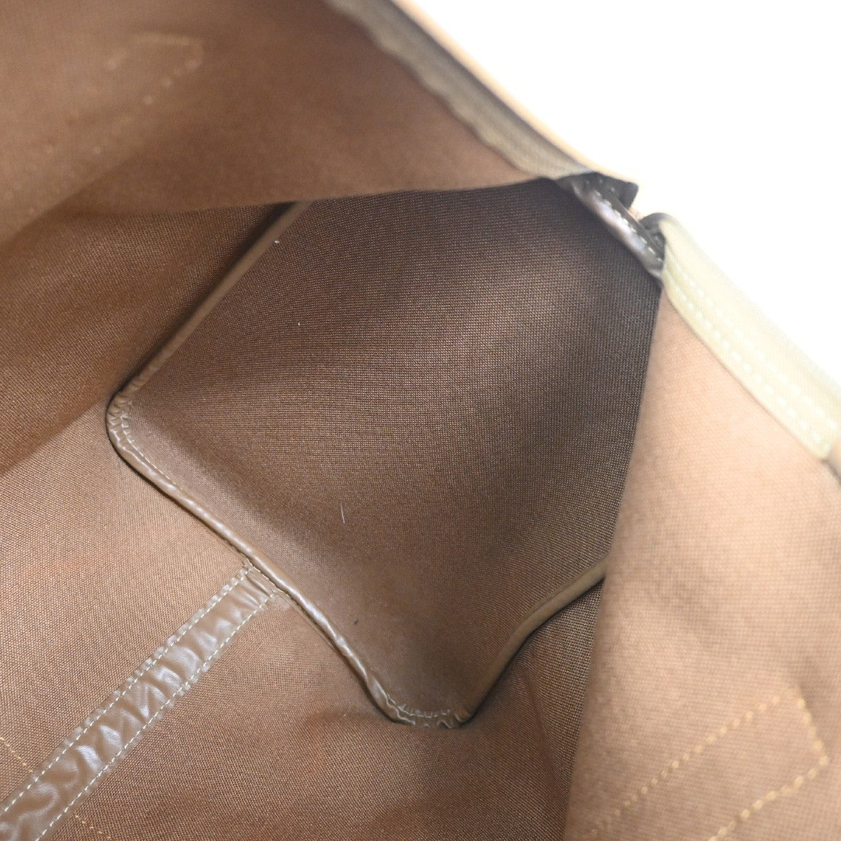 CHRISTIAN DIOR Logo Honeycomb Hand Bag PVC Leather Brown Black GHW 31PA021