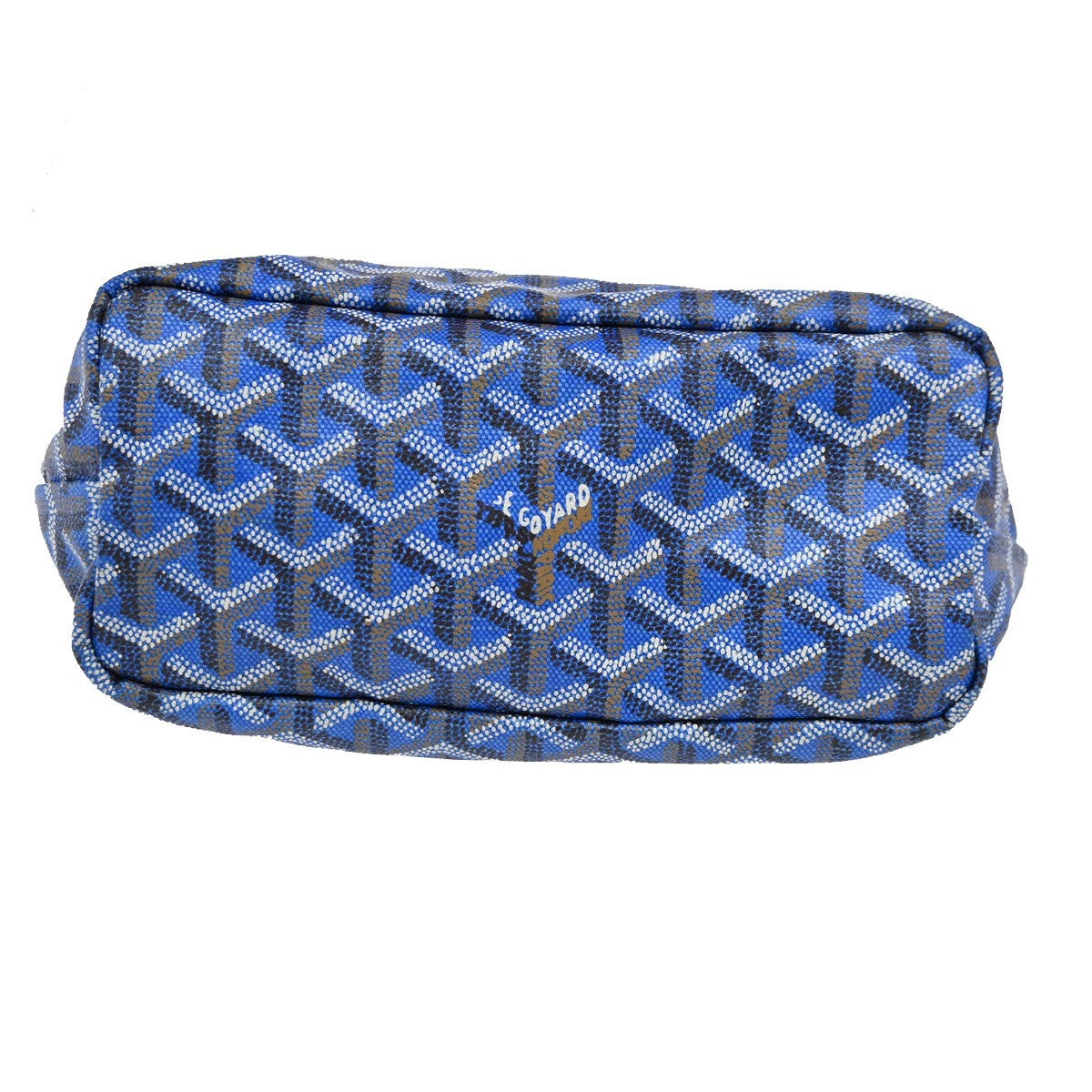 GOYARD Anjou Mini  Shoulder Hand Tote Bag Pouch Blue Canvas Leather 654RL918