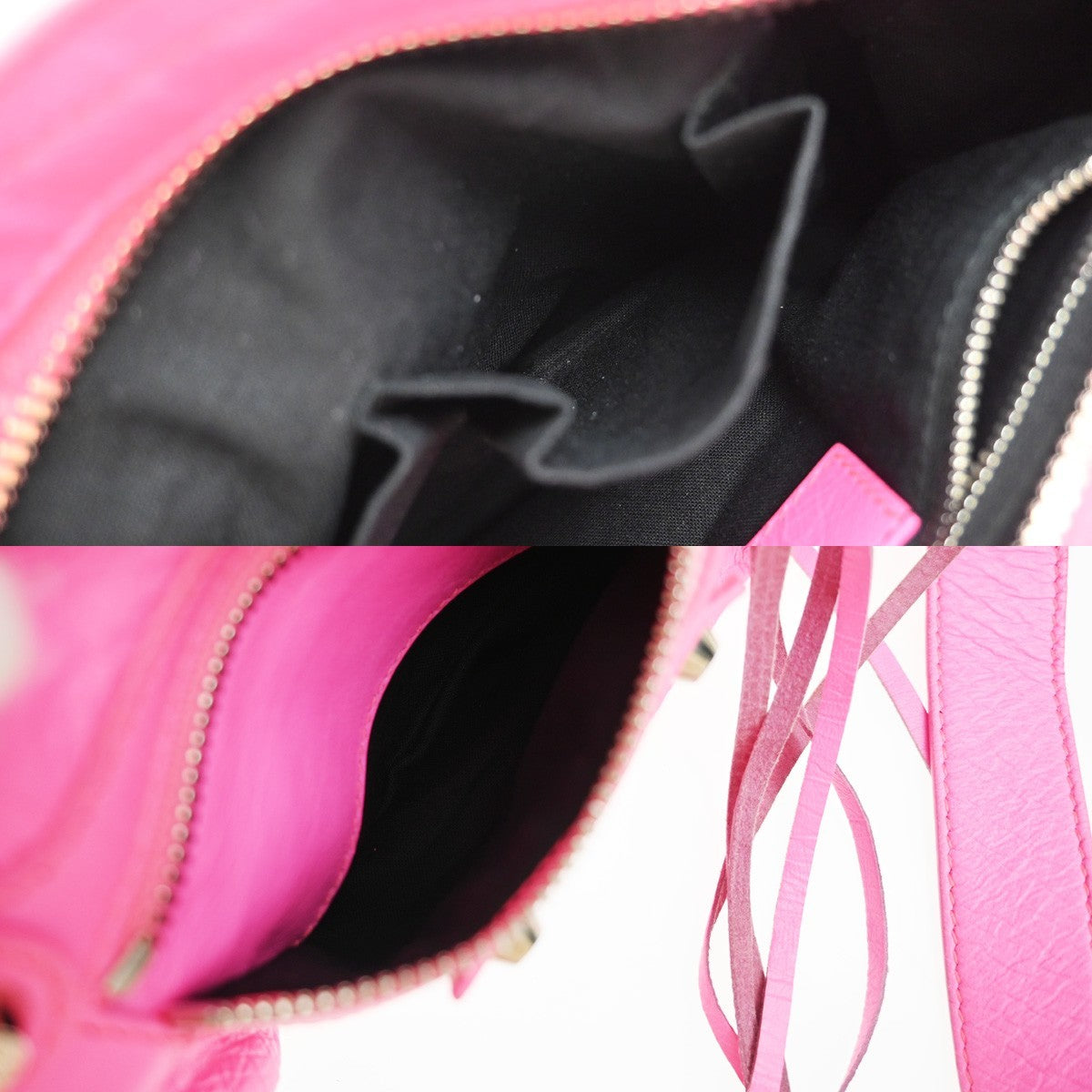 BALENCIAGA City 2Way Shoulder Hand Bag Leather Neon Pink SHW 689RP122