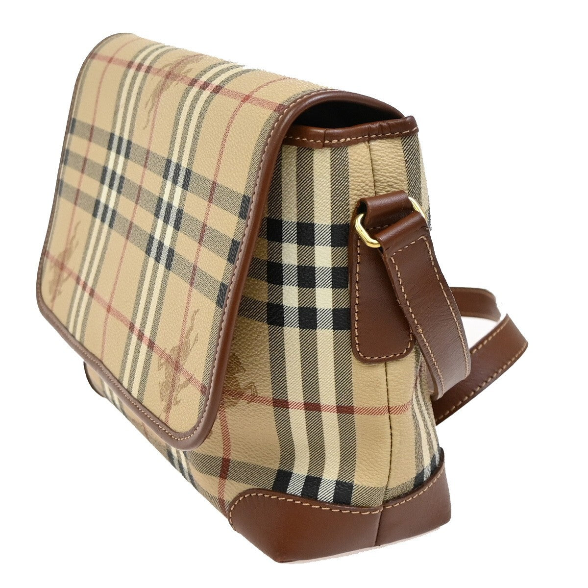 BURBERRY Logo Nova Check Crossbody Shoulder Bag PVC Leather Beige Brown 31FB800