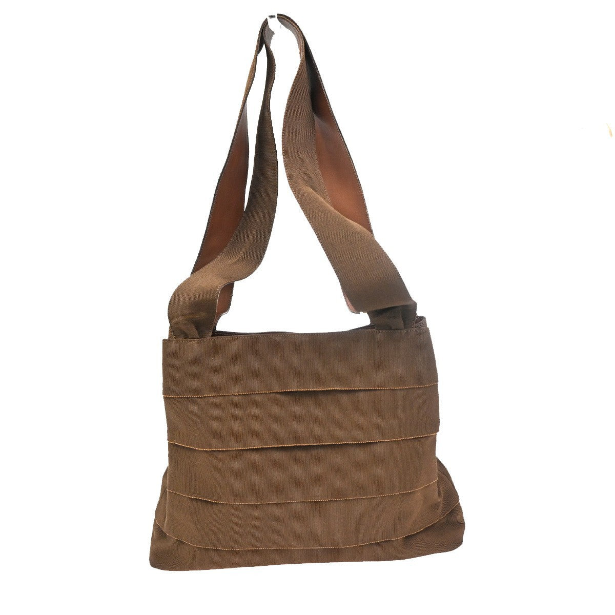 SALVATORE FERRAGAMO Vara Shoulder Bag Canvas Leather Brown GHW Italy 02KC523
