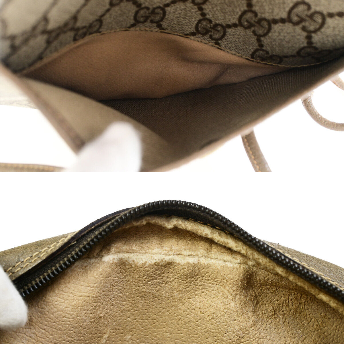 GUCCI Logo GG Pattern Mini Shoulder Bag PVC Leather Brown Italy 63YG493