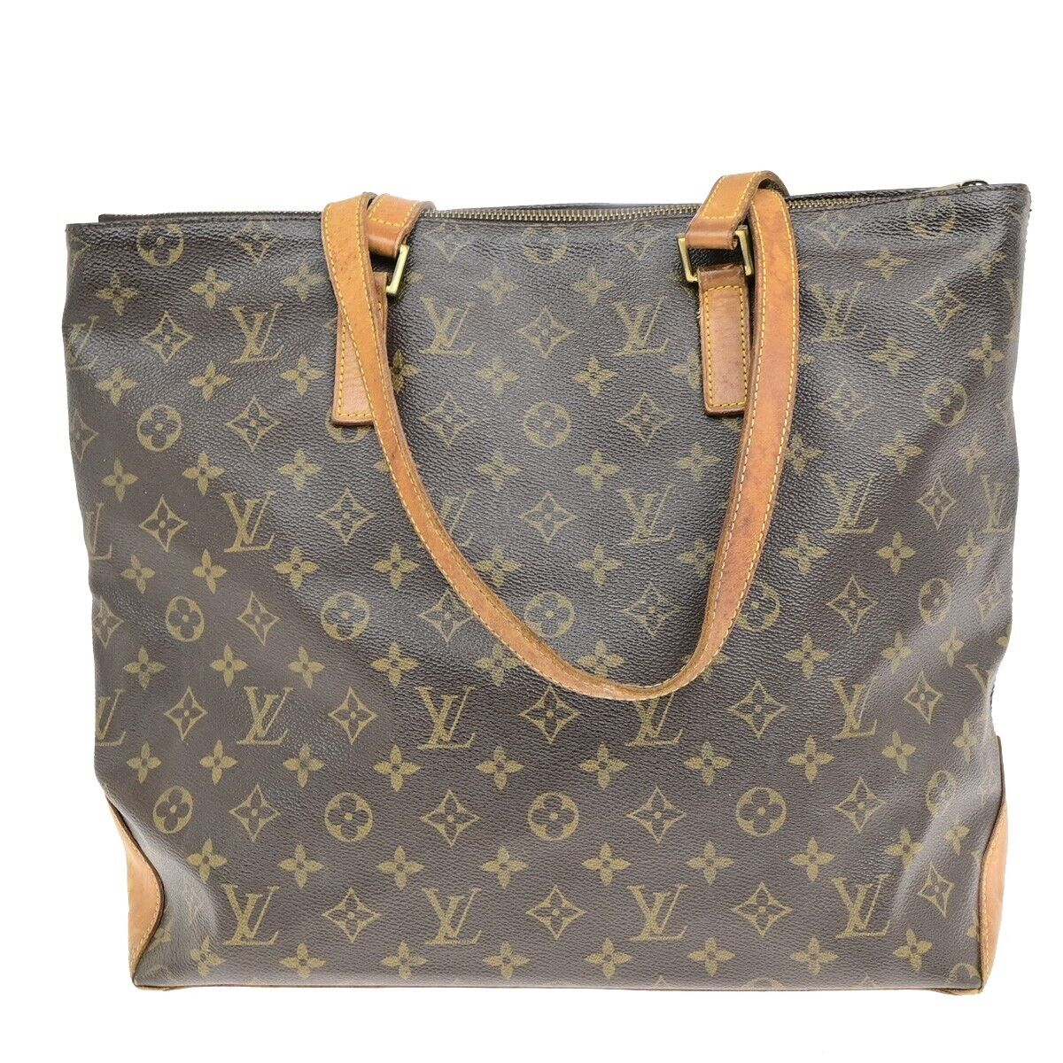 LOUIS VUITTON Cabas Mezzo Shoulder Bag Monogram Leather Brown M51151 31ED870