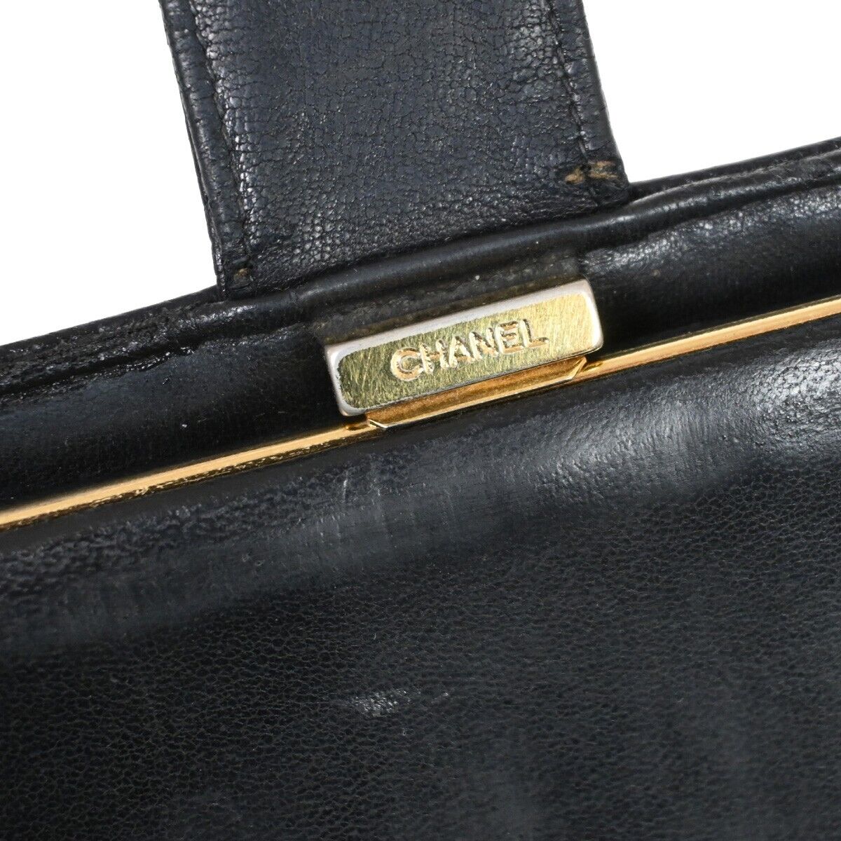 CHANEL CC Logo Long Bifold Wallet Purse Caviar Skin Leather Black GHW 34RF095