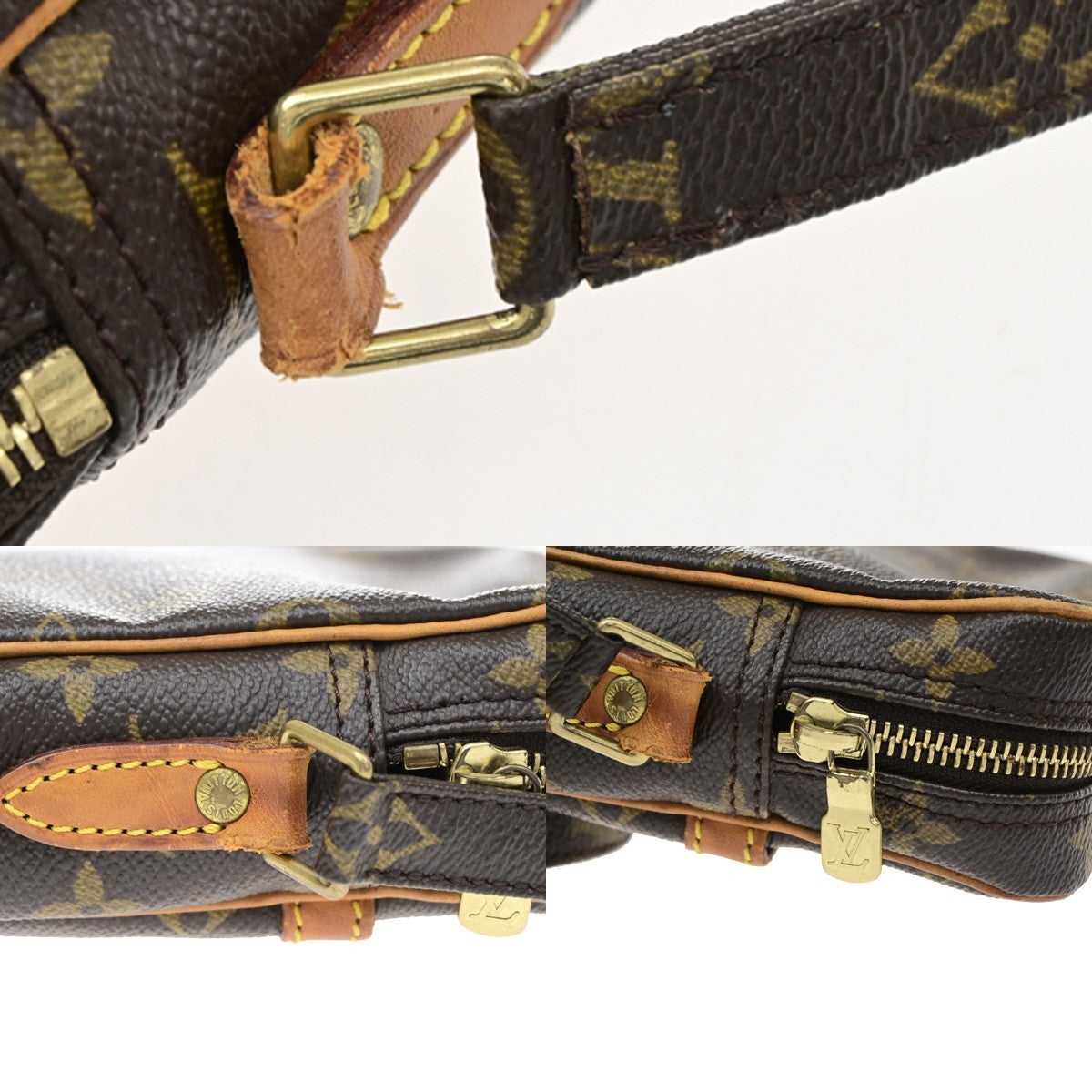 LOUIS VUITTON Danube Shoulder Bag Monogram Leather Brown France M45266 87KD193
