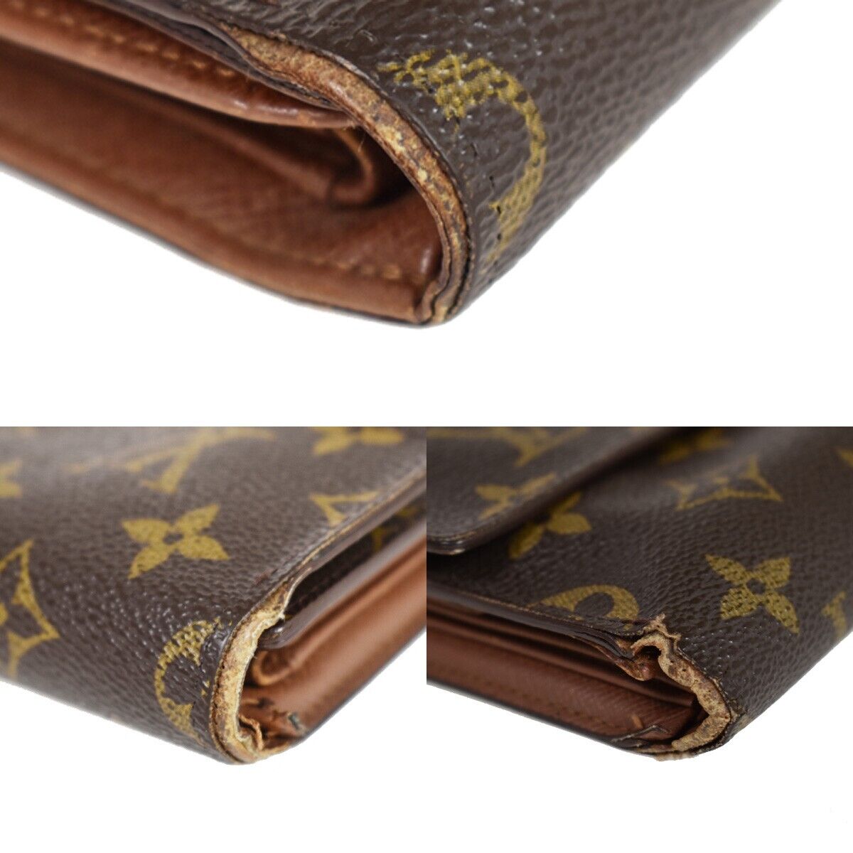LOUIS VUITTON 5 Set Long Wallet Purse Monogram Matte Taiga Leather Brown 61GA567