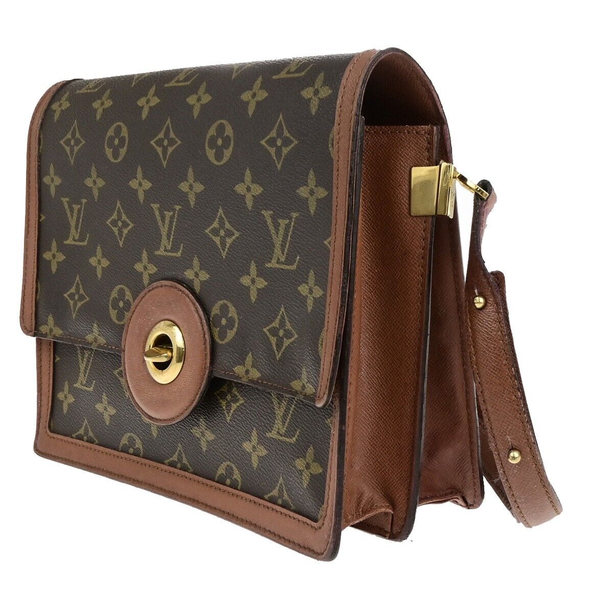 LOUIS VUITTON Raspail Shoulder Hand Bag Monogram Leather Brown M51372 33ED275