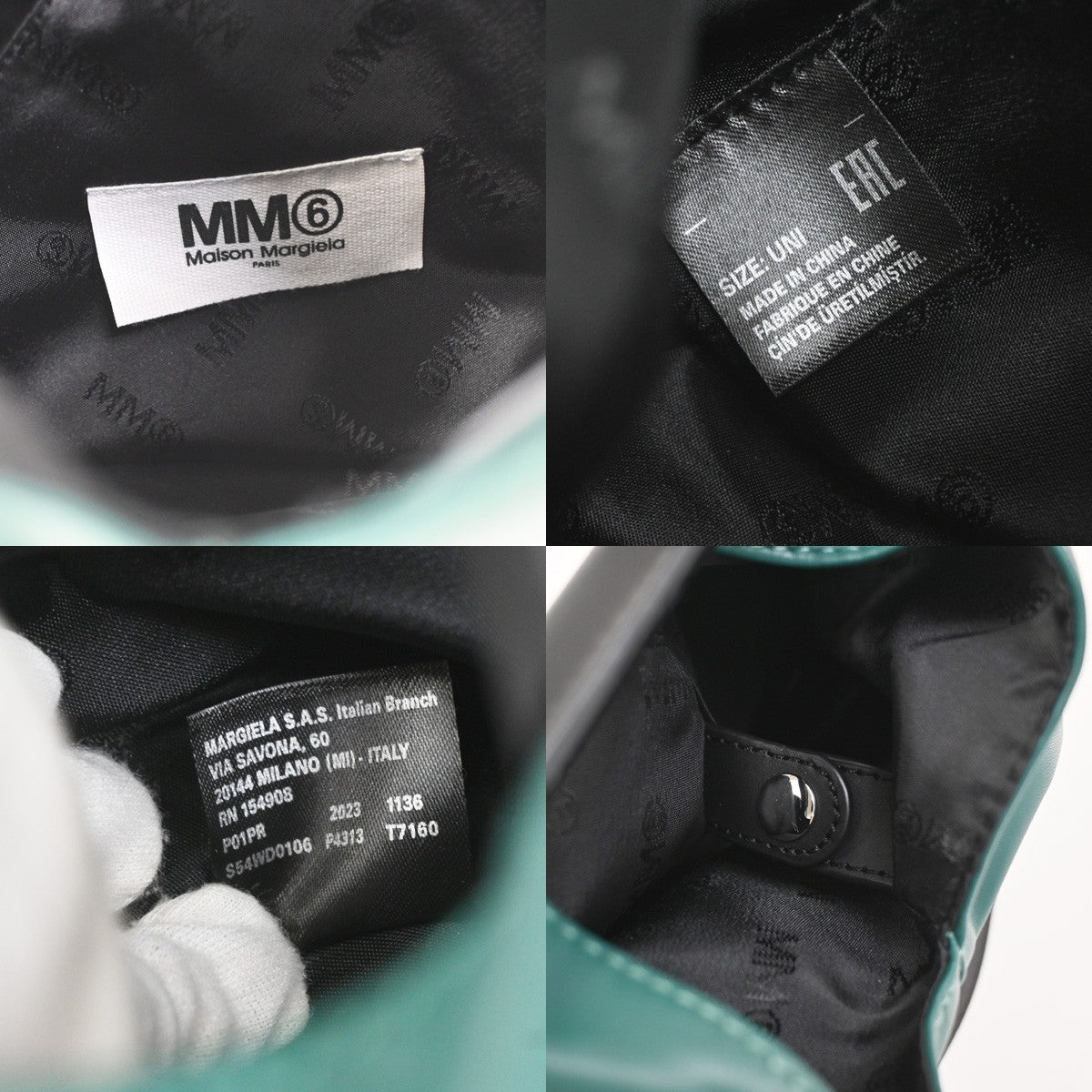 Maison Margiela Logo MM6 Mini Crossbody Shoulder Bag Leather Green 30YJ026
