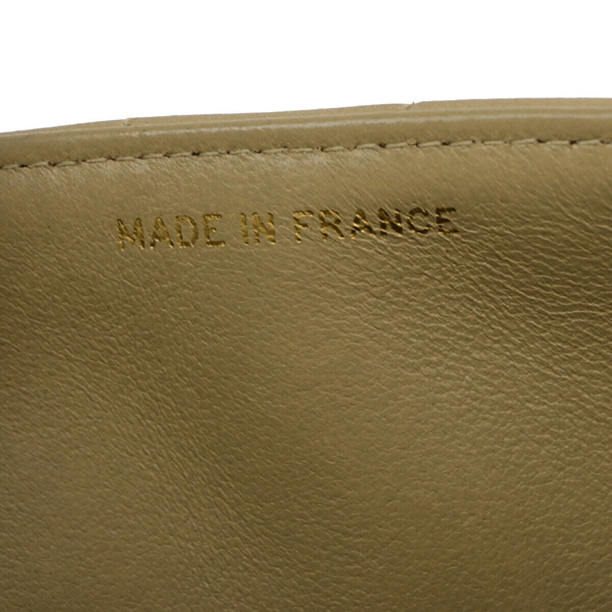 CHANEL CC Logo Mademoiselle Chain Shoulder Bag Leather Beige GHW France 373RK186