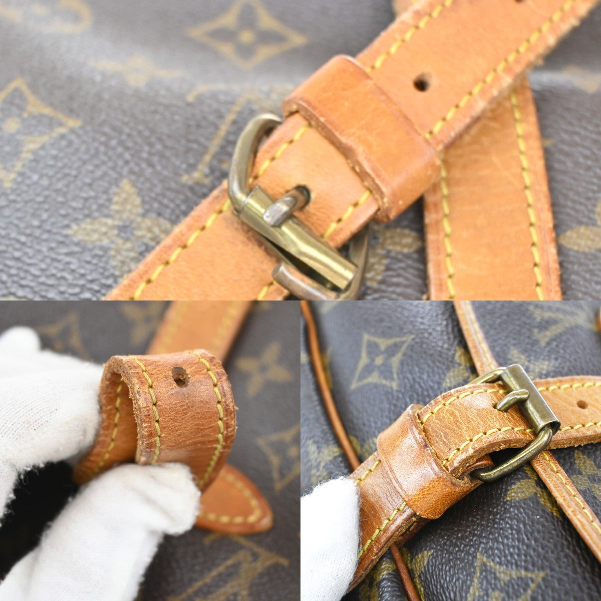 LOUIS VUITTON Logo Saumur 30 Shoulder Bag Monogram Leather Brown M42256 85CA300