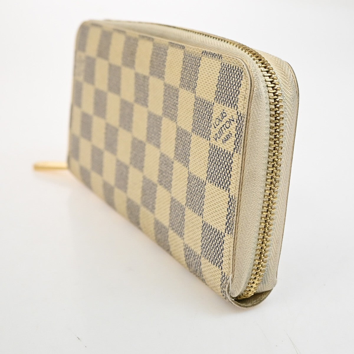 LOUIS VUITTON Zippy Wallet Long Bifold Damier Azur Leather WE N60019 65FB563