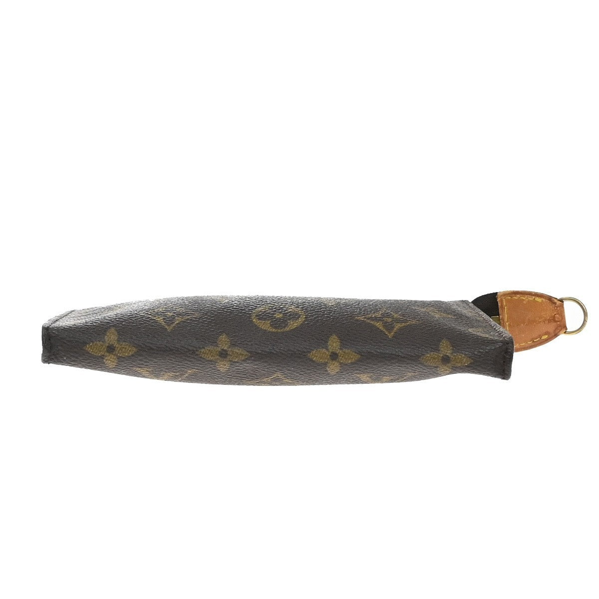 LOUIS VUITTON Logo Bucket PM Pouch Bag Monogram Leather Brown France 60KP177