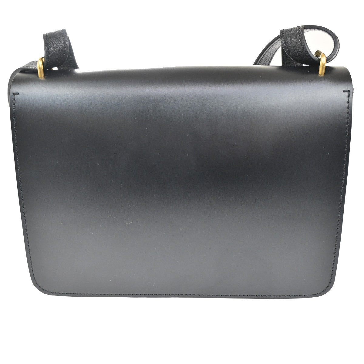 BURBERRY D Ring Logo Shoulder Crossbody Bag Leather Black GHW Italy 82RL720