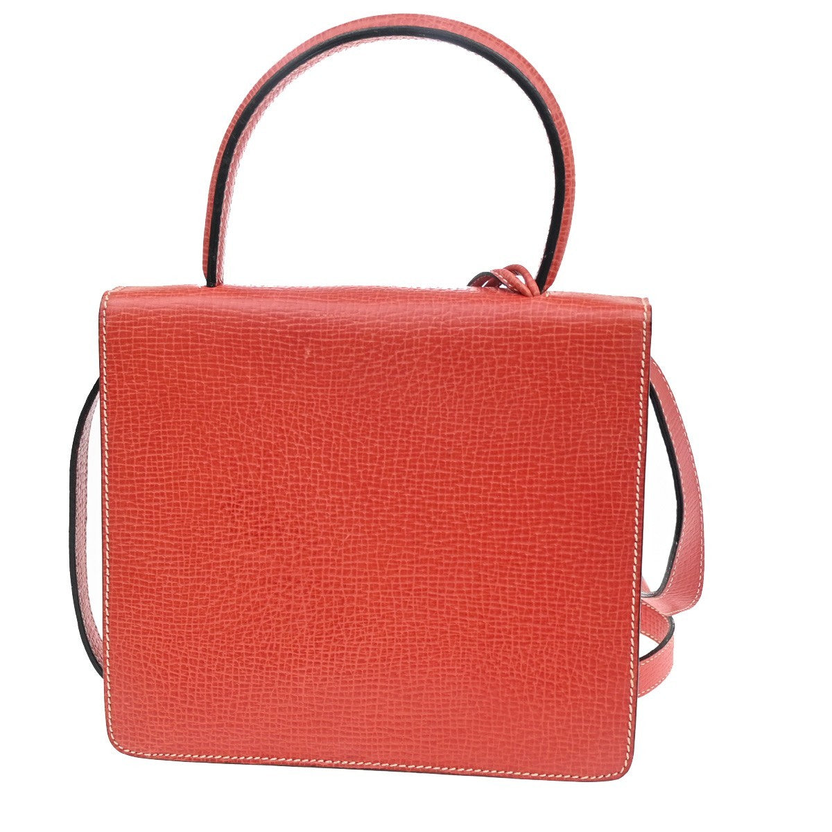 LOEWE Logo Barcelona 2Way Shoulder Bag Embossing Leather Red GHW 82RL551