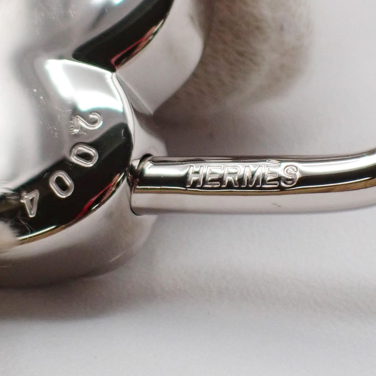 HERMES Annee De La Fantaisie Cadena Bag Charm Stainless Steel Silver 32RF659