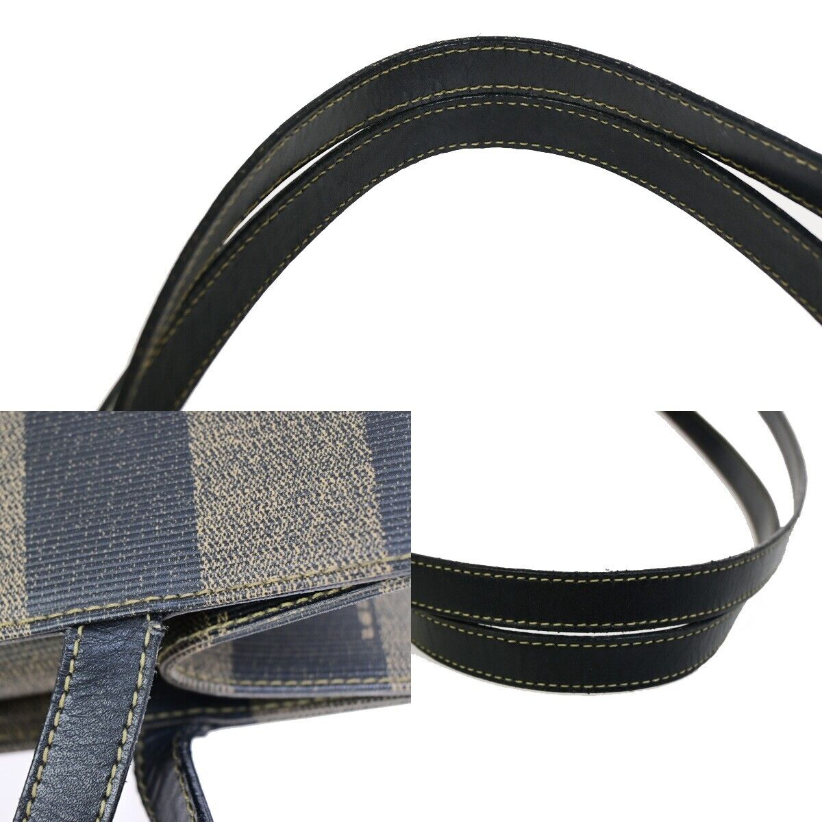 FENDI Logo Pecan Shoulder Tote Bag PVC Leather Brown Made In Italy 34FB215