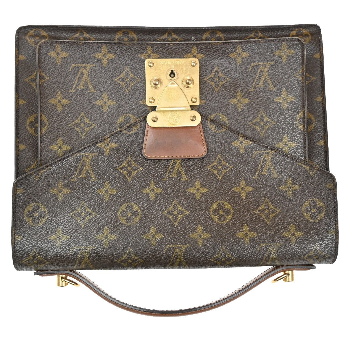 LOUIS VUITTON Monceau 28 Hand Bag Monogram Leather Brown France M51185 32TA229