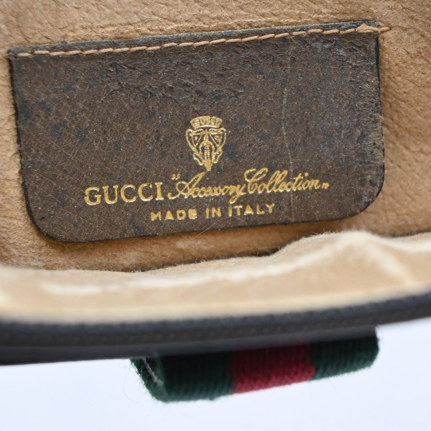 GUCCI Logo GG Pattern Sherry Shoulder Bag PVC Leather Brown Italy 61KD127
