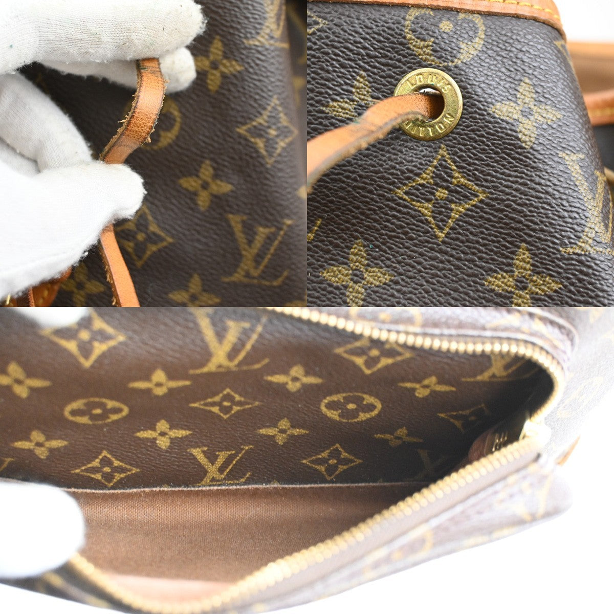 LOUIS VUITTON Montsouris GM Backpack Bag Monogram Leather Brown M51135 14CA929