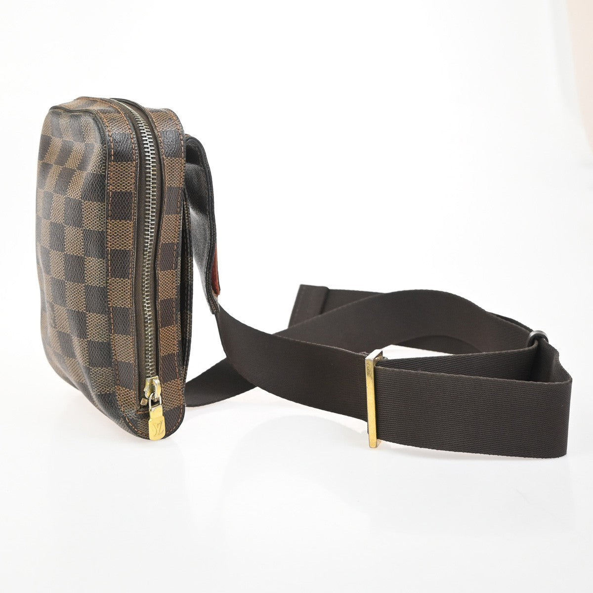 LOUIS VUITTON Geronimos Bum Body Bag Damier Leather Brown Spain N51994 71ZA286