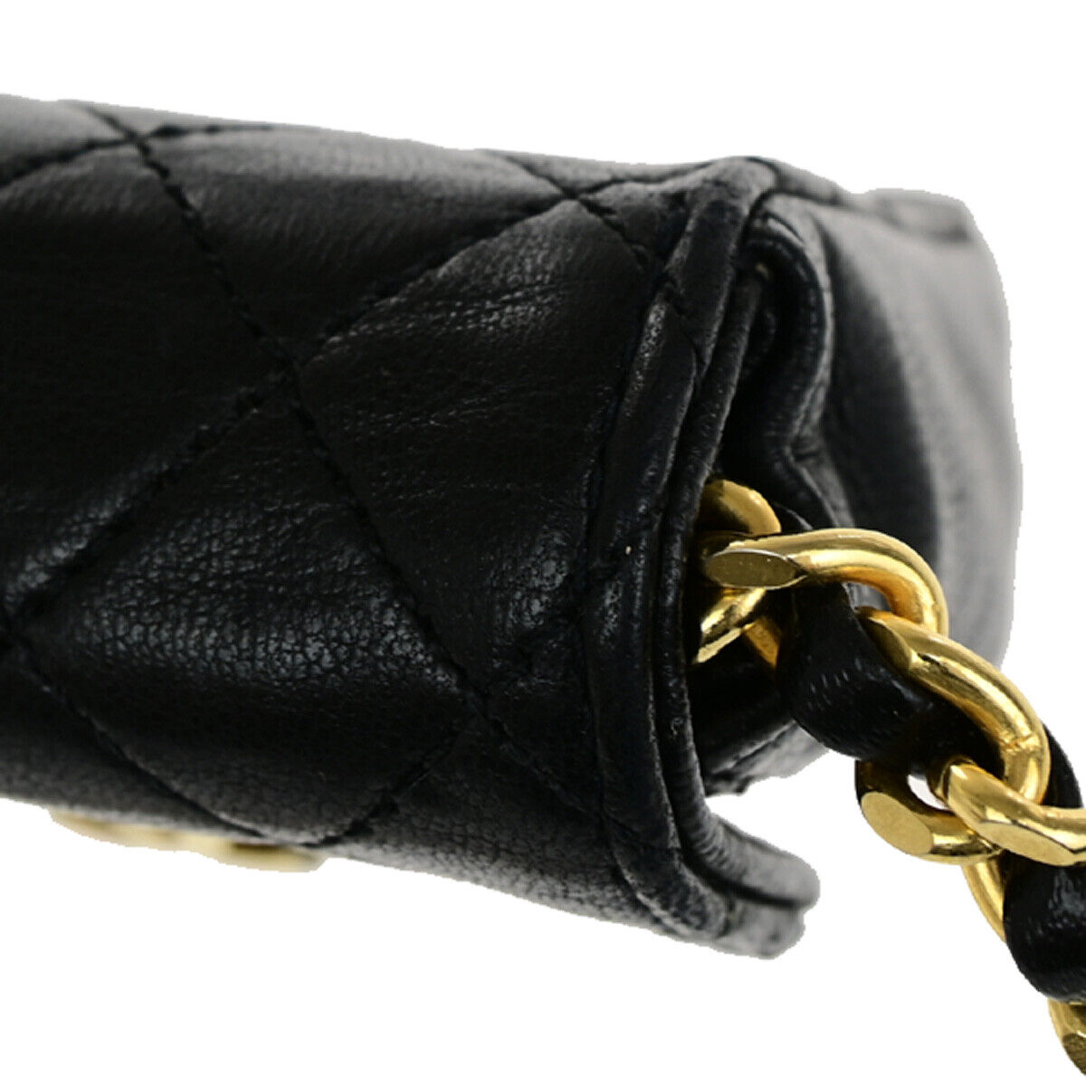 CHANEL CC Logo Mini Mini Matelasse Chain Shoulder Bag Leather GHW BK 660RK051