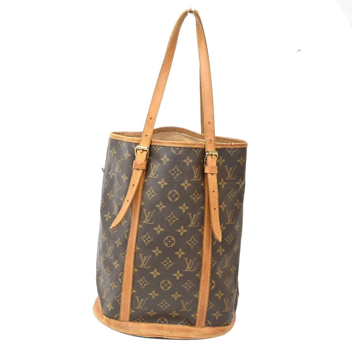 LOUIS VUITTON BUCKET GM Shoulder Tote Bag Monogram Leather Brown  M42236 69CA626
