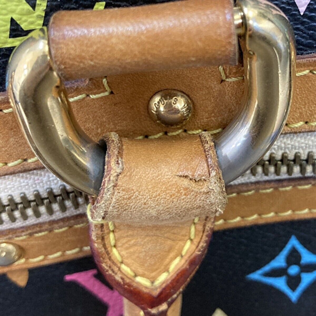 LOUIS VUITTON Rita Chain Hand Bag Monogram Multi Leather Black M40126 90ED327