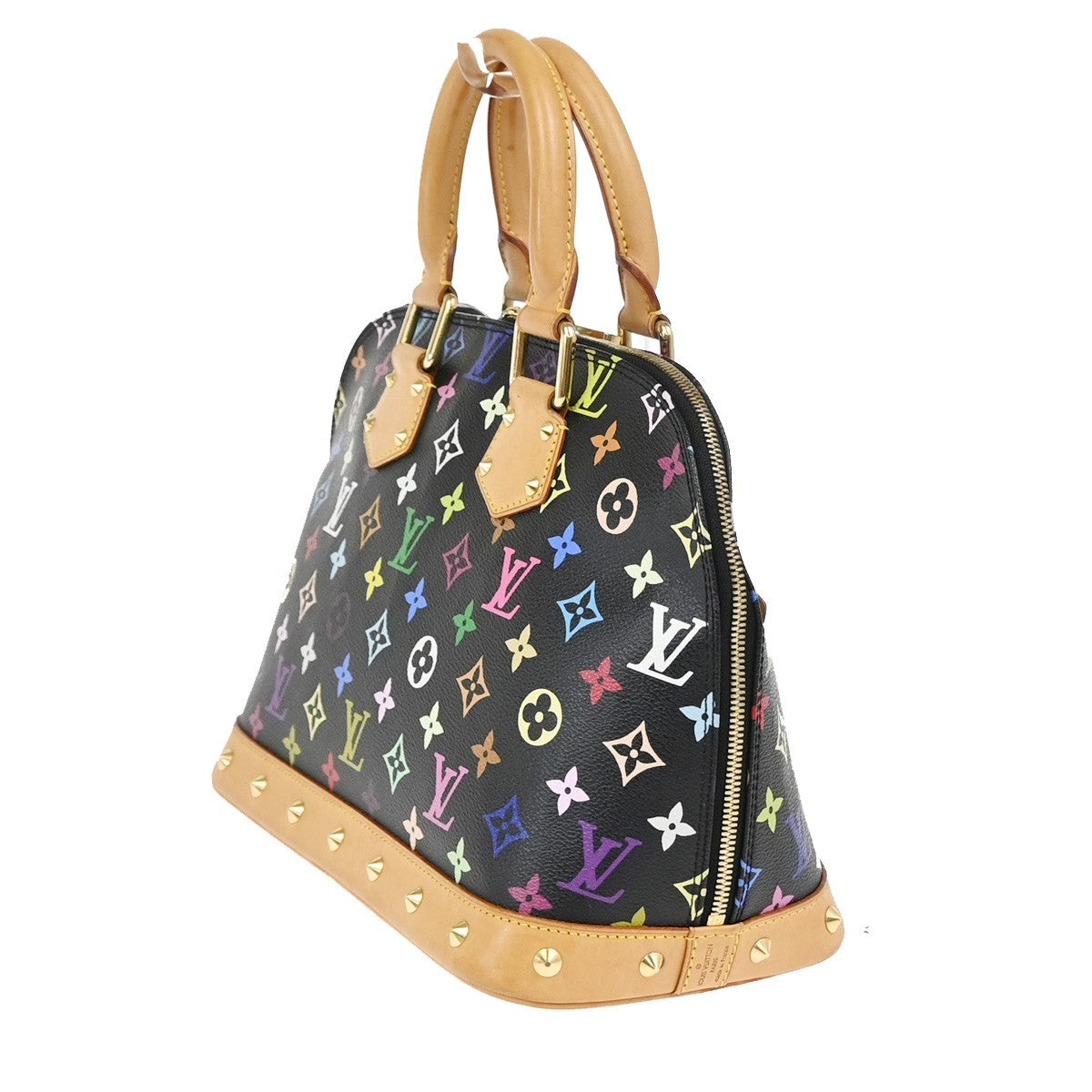 LOUIS VUITTON LV Logo Alma Hand Bag Monogram Multi Leather Black M92646 645RQ029
