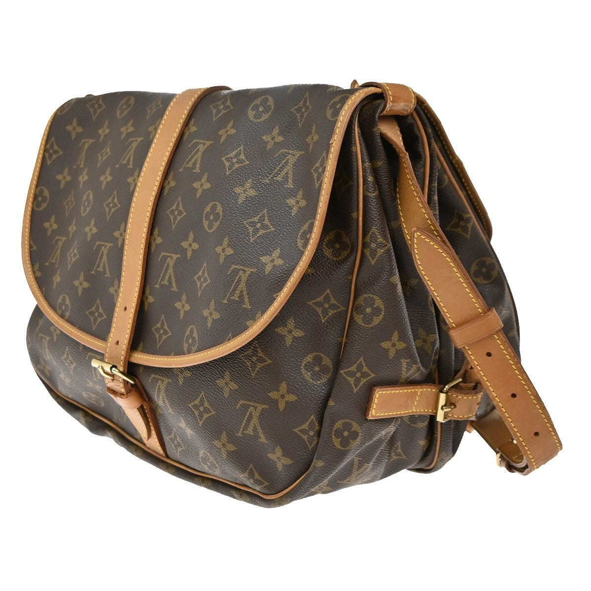LOUIS VUITTON Saumur 35 Shoulder Bag Monogram Leather BN France M42254 70KP569
