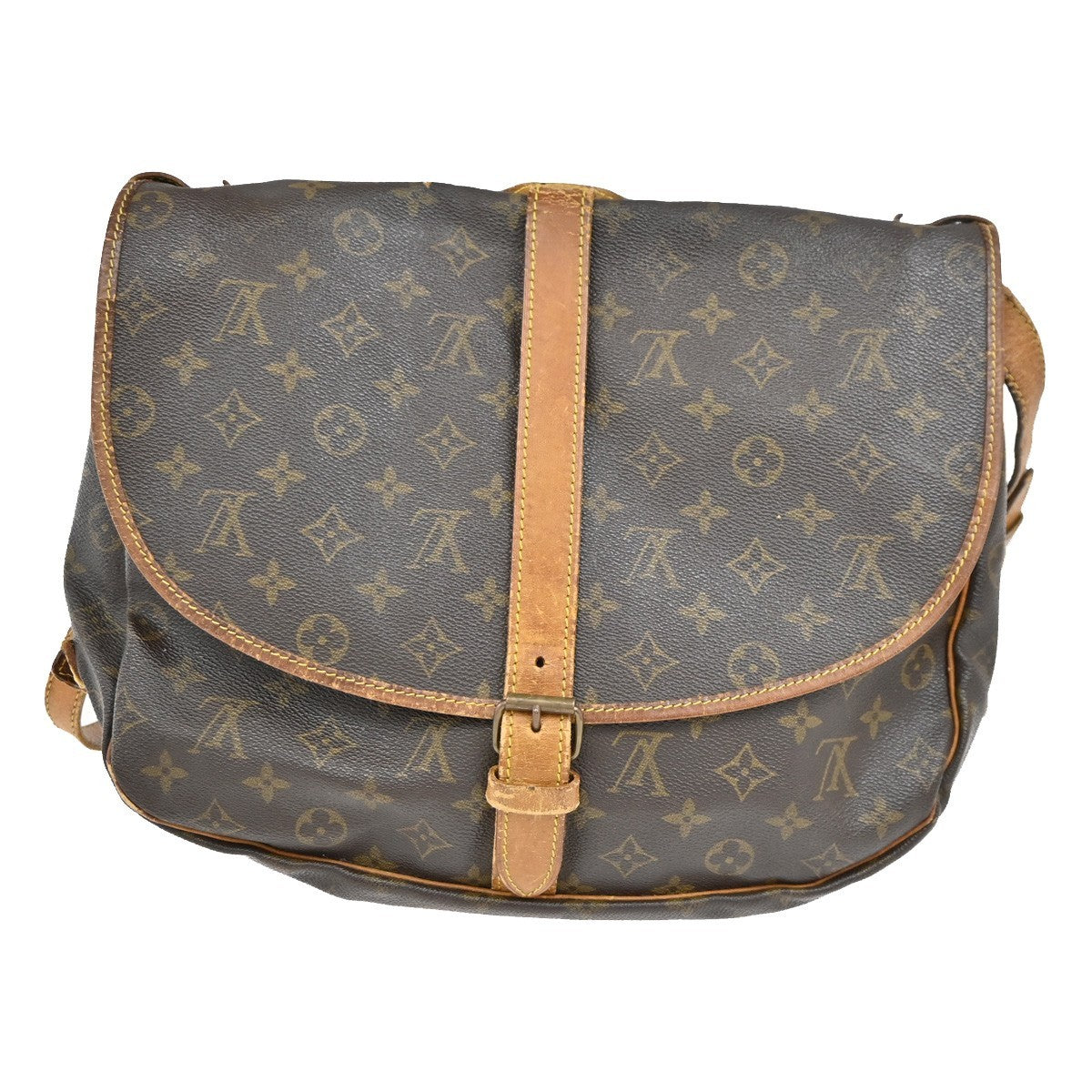 LOUIS VUITTON Saumur 35 Shoulder Bag Monogram Leather BN France M42254 65TA681