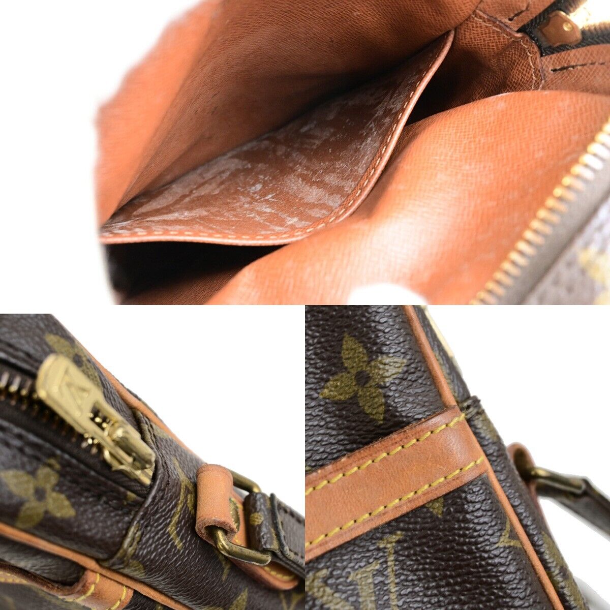 LOUIS VUITTON Danube Shoulder Bag Monogram Leather Brown France M45266 86FB310