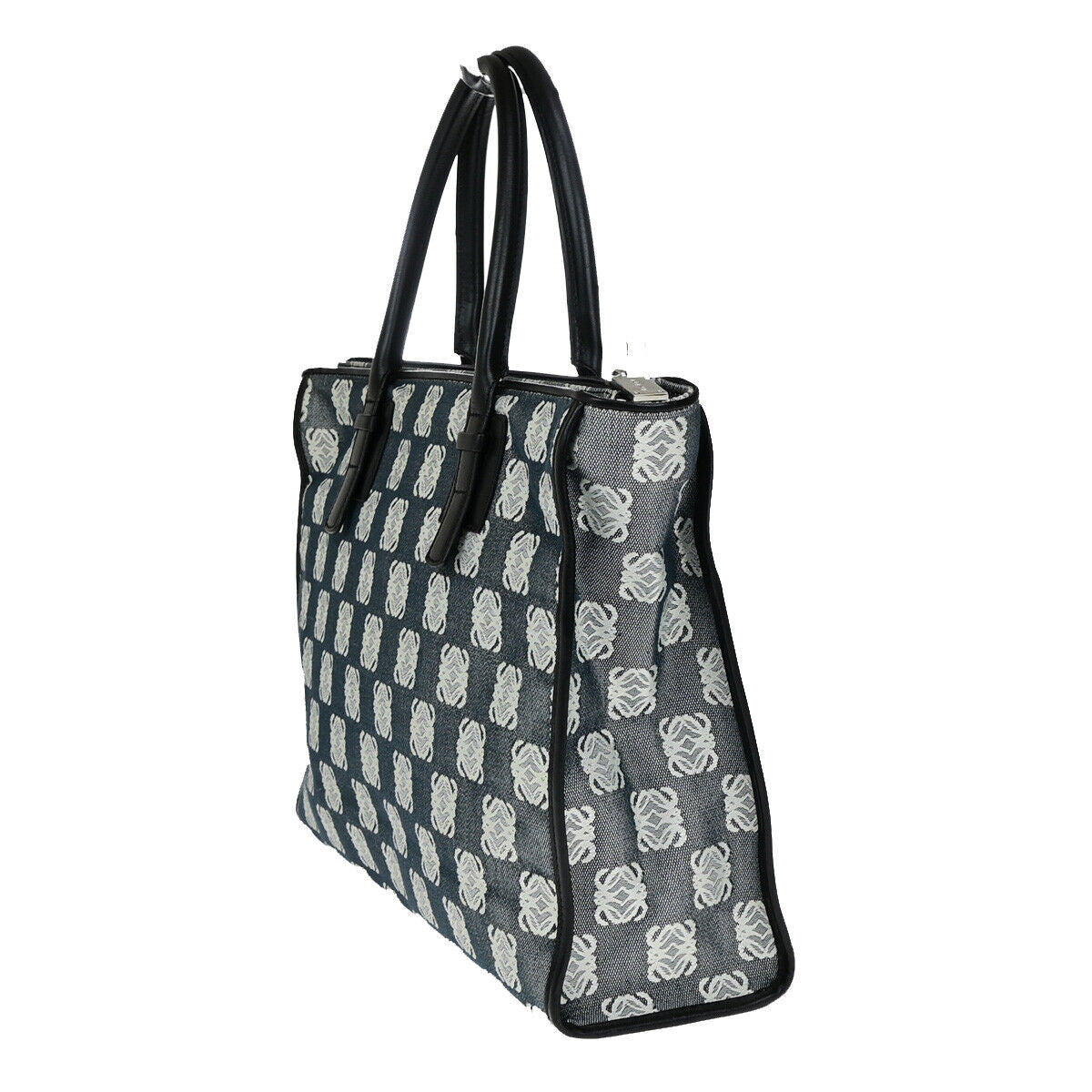LOEWE Logo Anagram Shoulder Hand Bad Canvas Leather Black SHW Spain 30YG579