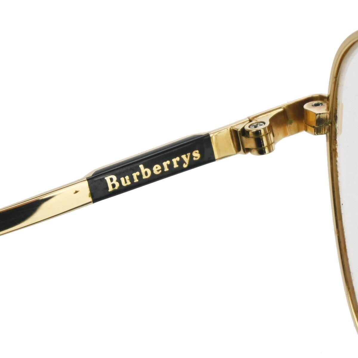 Burberrys Logo Reading Glasses Eye Wear Metal Gold Plated Plastic 08YA139