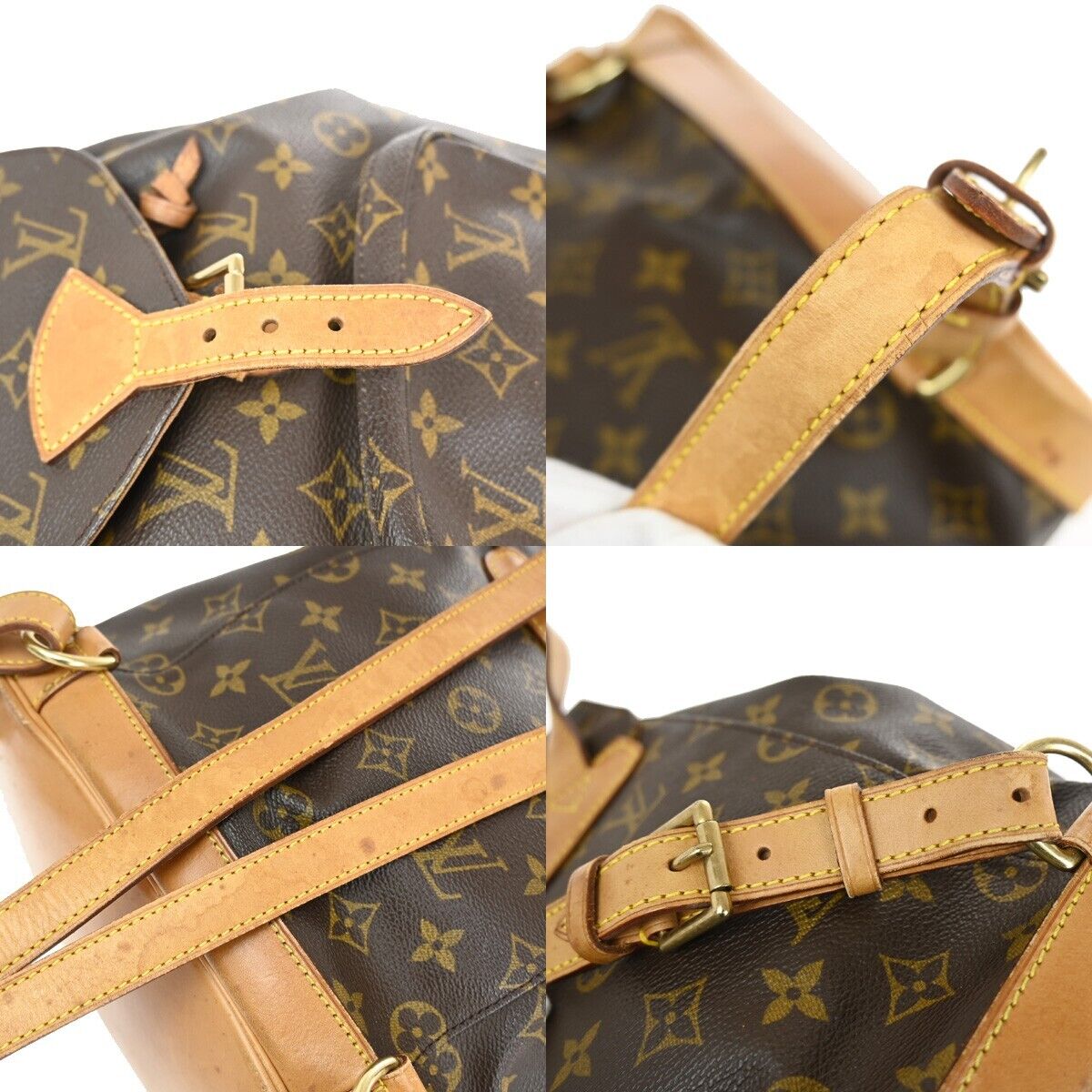 LOUIS VUITTON Montsouris MM Backpack Bag Monogram Leather Brown M51136 13SH732