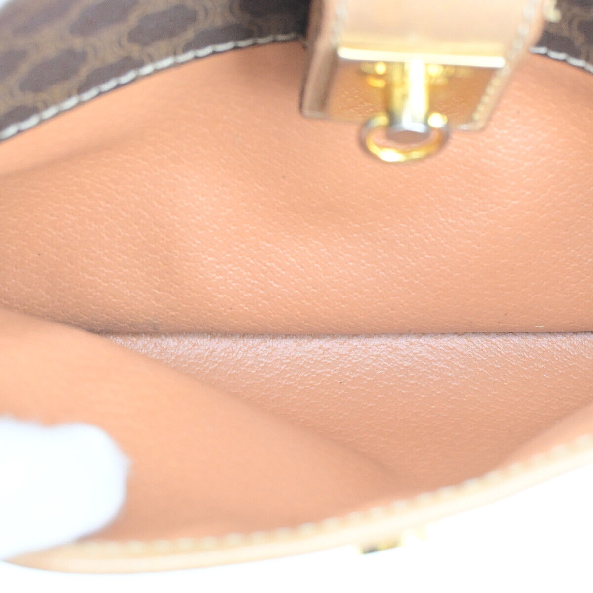 CELINE Logo Macadam Pattern Shoulder Bag PVC Leather Brown GHW Italy 35YG591