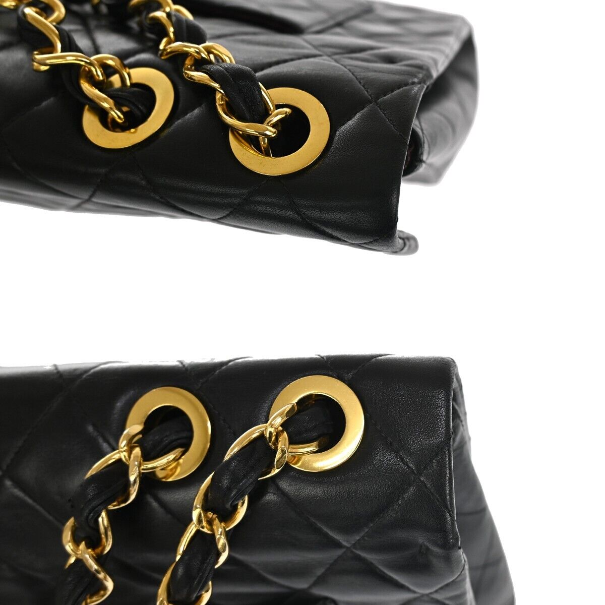 CHANEL CC Maxi Jumbo Matelasse 34 Chain Shoulder Bag Leather Black GHW 859RH997