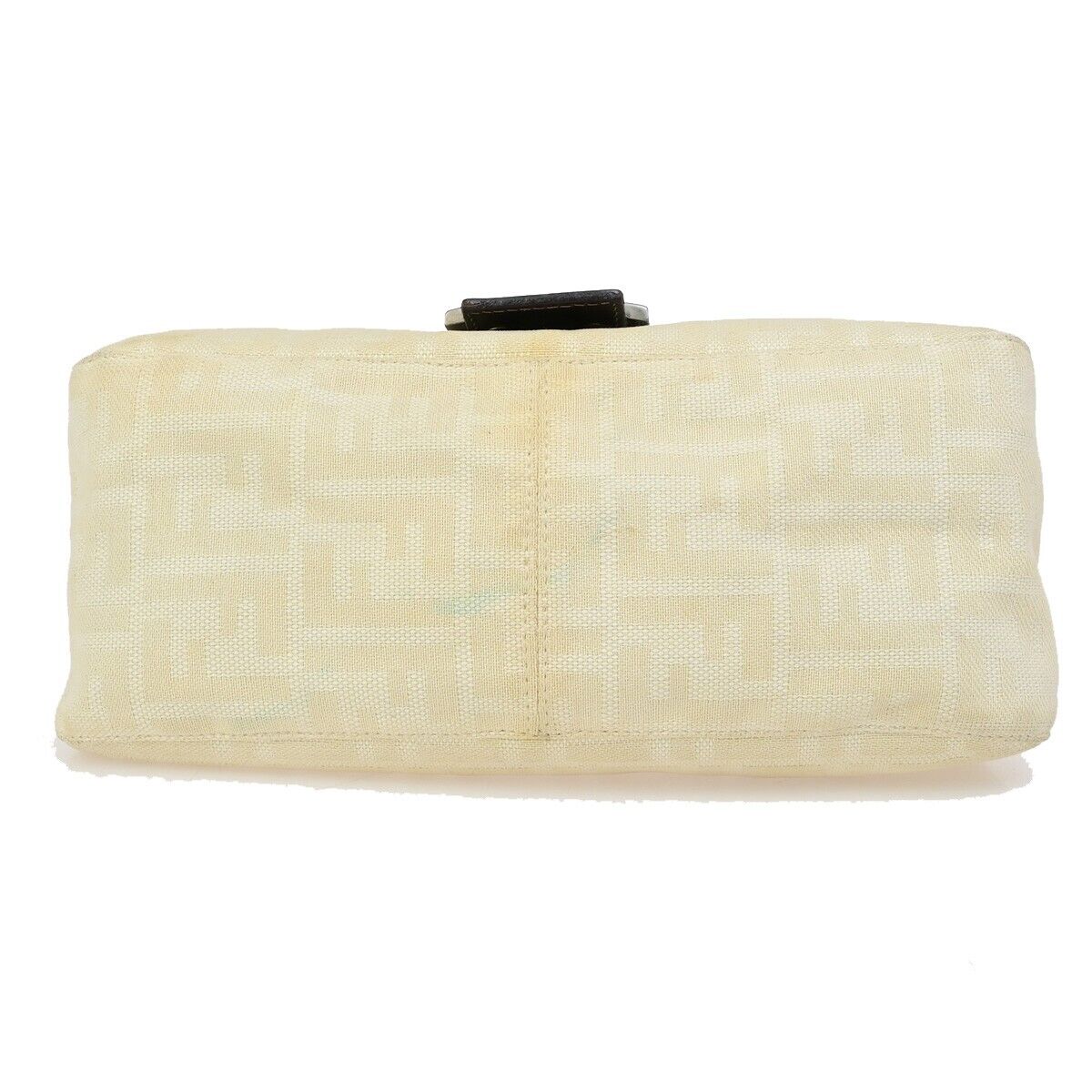 FENDI Zucca Zucchino Pattern Shoulder Bag Canvas Leather Beige Brown 34KA489