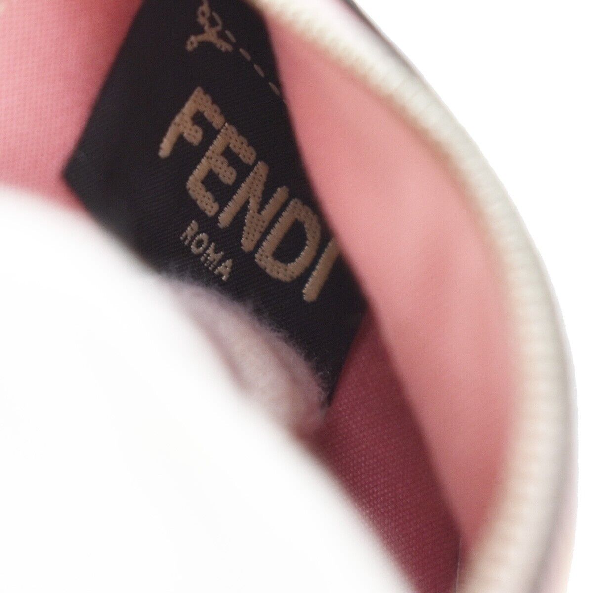 FENDI BAG BUGS Monster Coin Wallet Key Clip Leather Black Pink Silver 66YD090
