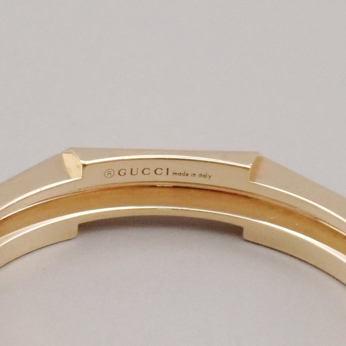 GUCCI Logo Link To Studded Ring Au750 (18K) Size 22 Yellow Gold Italy 25RK868