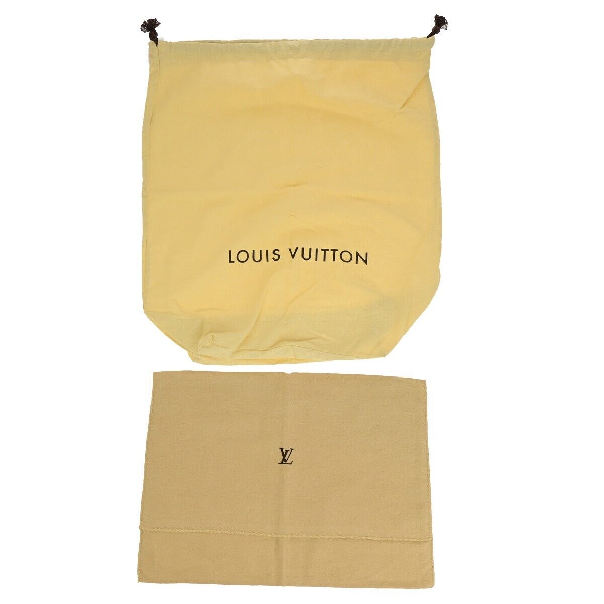 LOUIS VUITTON Logo 10 Set Dust Bag Drawstring Canvas Cotton Beige Brown 09EB819