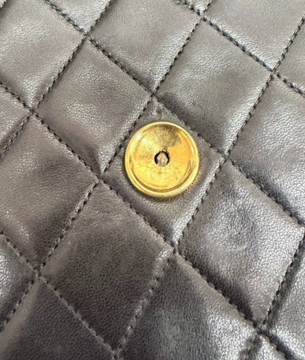 CHANEL CC Logo Matelasse 25 Chain Shoulder Bag Leather BK GHW Vintage 620RL451
