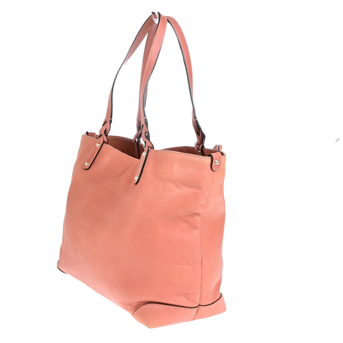 GUCCI Logo Shoulder Tote Bag Pouch Exotic Leather Pink GHW Italy 82YF660