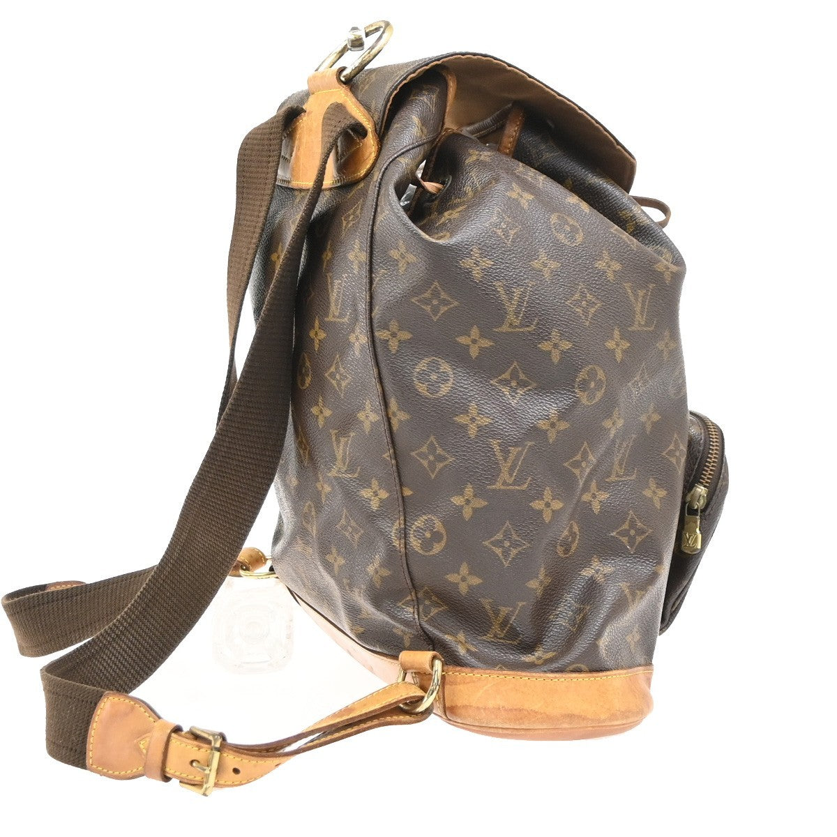 LOUIS VUITTON Montsouris GM Backpack Bag Monogram Leather Brown M51135 72CA811