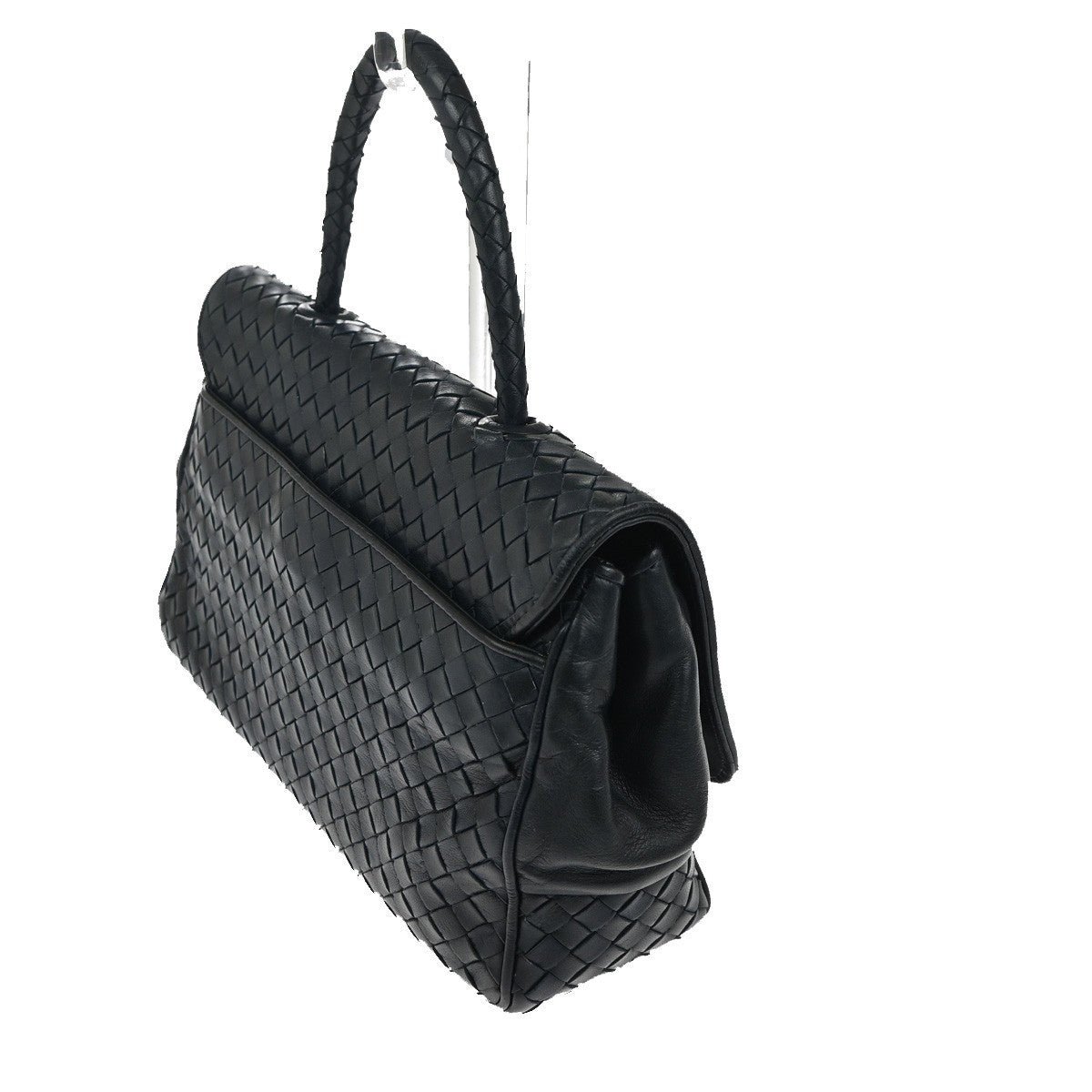 BOTTEGA VENETA Intrecciato Hand Bag Leather Navy Italy GHW 87TA525